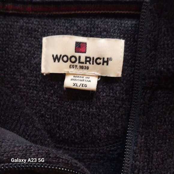 Woolrich Mens Charcoal Gray Half-Zip Fleece Pullover Sweater XL Polyester Classi - Picture 3 of 6